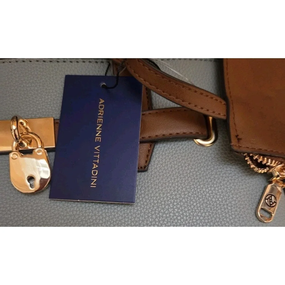 Beautiful NWT ADRIENNE VITTADINI Compartment Satchel Handbag + Pouch MSRP $190‎